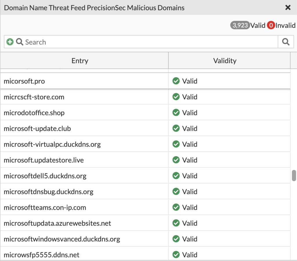 PrecisionSec Malicious Domain Feed for FortiGate Firewall